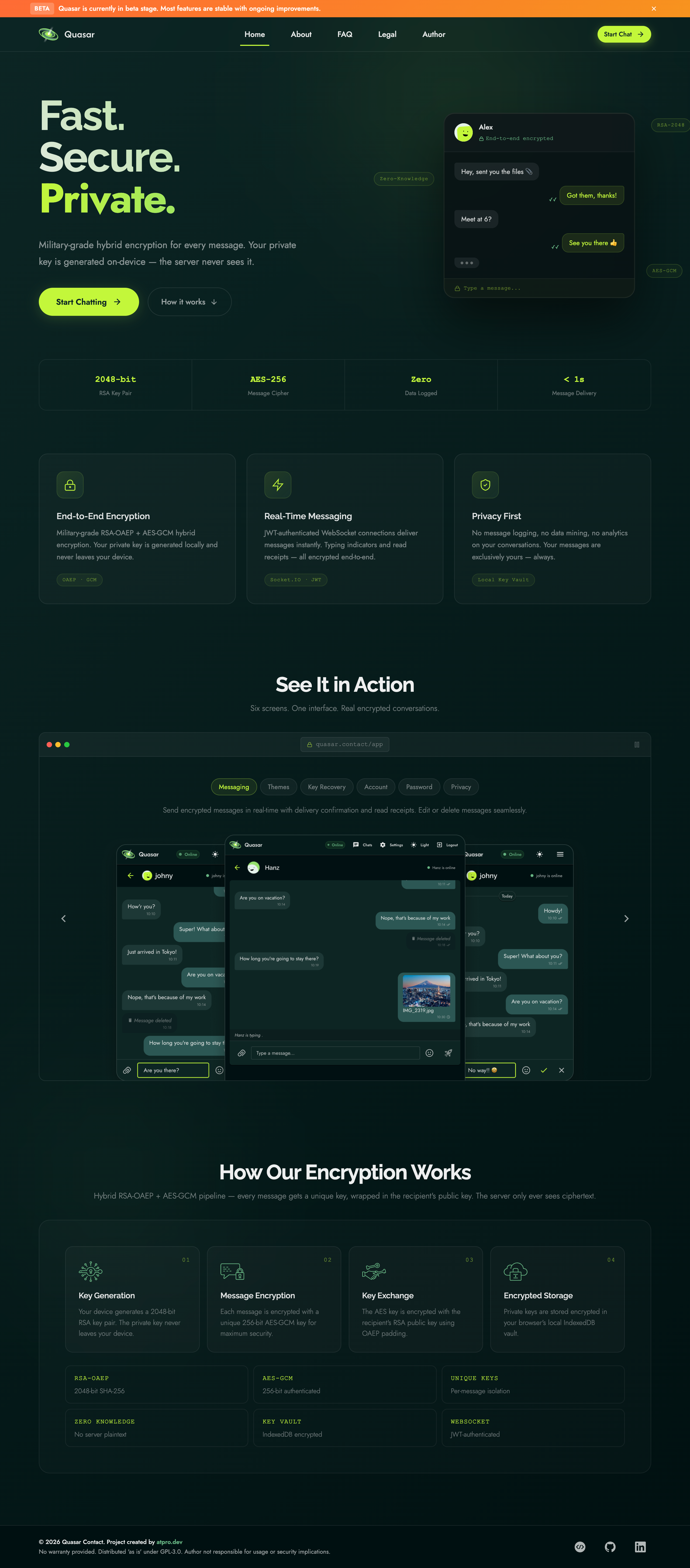 E2E Messaging App — full page screenshot